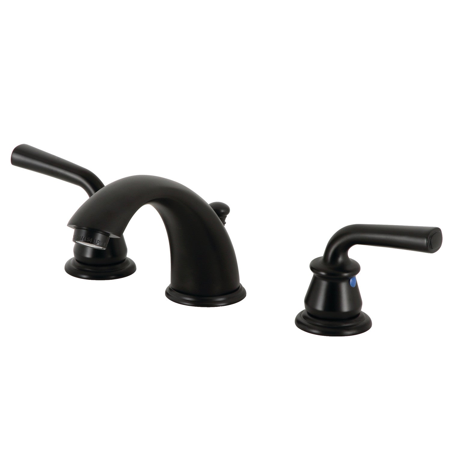 Kingston Tulare KB960RXL - Restoration Two-Handle 3-Hole Deck Mount Widespread Bathroom Faucet with Pop-Up Drain, Matte Black — image 1